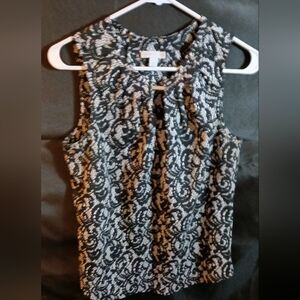 NY & Co lace look sleeveless blouse sz med